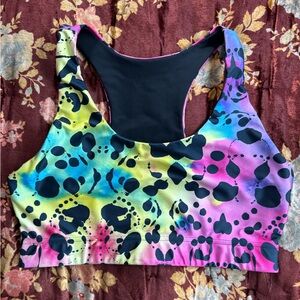 Terez Black and Multicolor Sports Bra